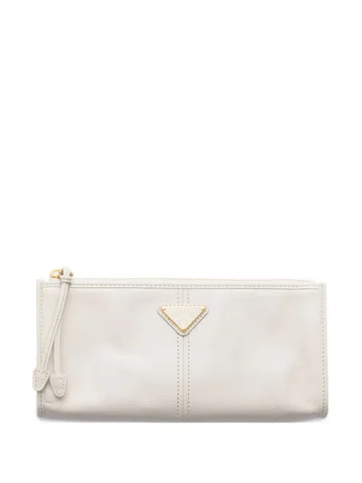 Prada Leather Pouch In White