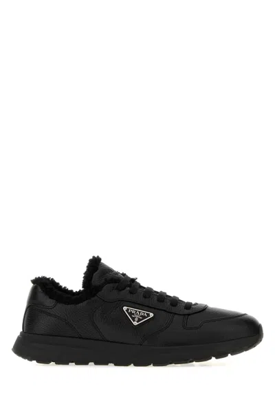 Prada Leather Prax 2.0 Sneaker For Men In Transparent