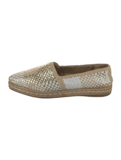 Pre-owned Prada Leather Printed Espadrilles In Neutral