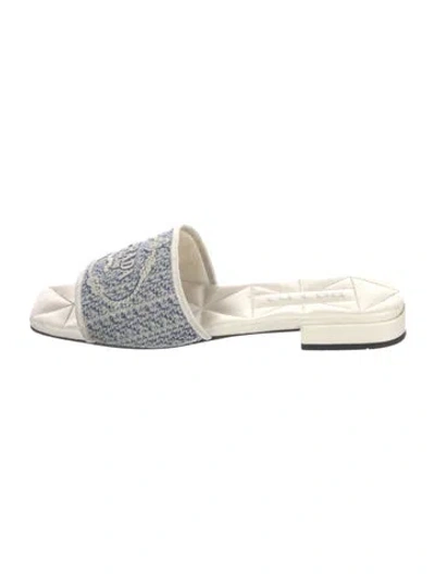 Pre-owned Prada Leather Printed Slides In Neutral