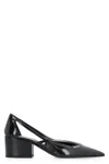 Prada Leather Cutout Block-heel Pumps In Animal Print