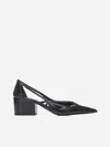 Prada Leather Cutout Block-heel Pumps In Animal Print