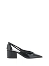 Prada Brushed Leather Cut-out Pumps In Black