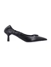 Prada Pointed Toe Kitten Heel Pumps With Ruched Detail In Black