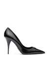 Prada Leather Logo Pumps In Black