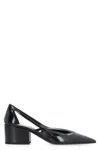 Prada Leather Cutout Block-heel Pumps In Animal Print