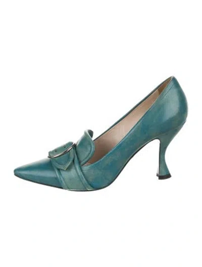 Pre-owned Prada Leather Pumps In Blue