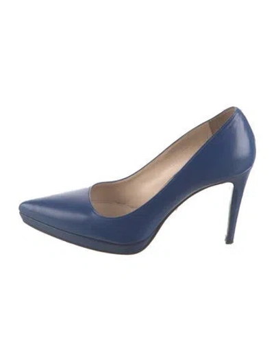 Pre-owned Prada Leather Pumps In Blue