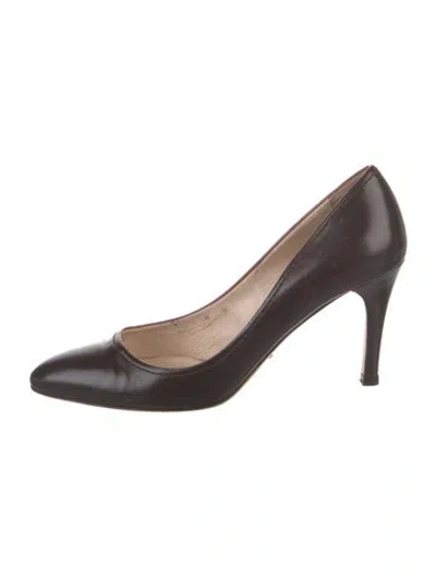 Pre-owned Prada Leather Pumps In Brown