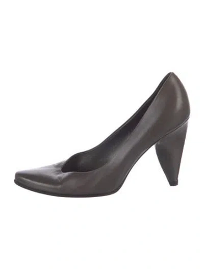 Pre-owned Prada Leather Pumps In Gray