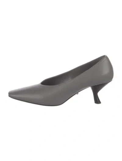Pre-owned Prada Leather Pumps In Gray
