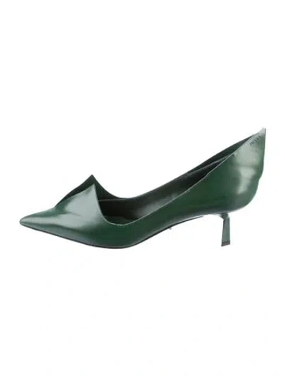 Pre-owned Prada Leather Pumps In Green