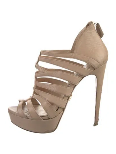 Pre-owned Prada Leather Pumps In Neutral
