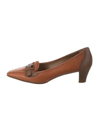 Pre-owned Prada Leather Pumps In Orange