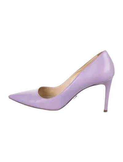 Pre-owned Prada Leather Pumps In Purple