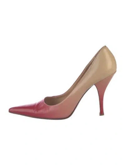 Pre-owned Prada Leather Pumps In Red