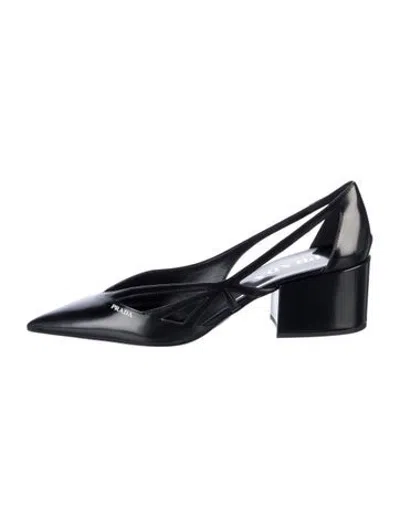 Pre-owned Prada Leather Pumps W/ Tags In Black