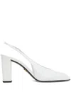 Prada Leather Pumps In White