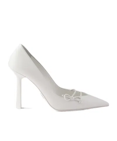 Prada Leather Pumps In White