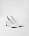 Prada Leather Pumps With Pointed Toe And Stiletto Heel In White
