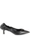 Prada Leather Pumps With Elastic Back In Black