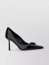 Prada Leather Pumps With Glossy Finish And Stiletto Heel