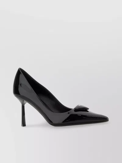 Prada Leather Pumps With Glossy Finish And Stiletto Heel