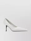 Prada Leather Pumps With Pointed Toe And Stiletto Heel In White
