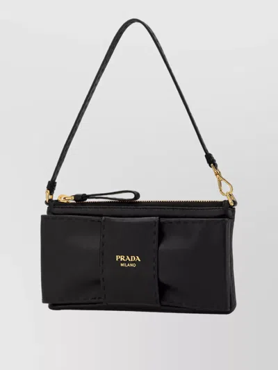 Prada Leather Purse In Black