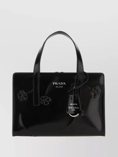 Prada Leather Re-edition 1995 Shoulder Bag In Black