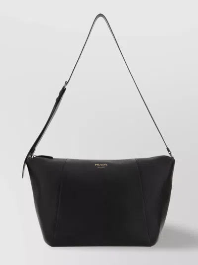 Prada Leather Shoulder Bag In Black