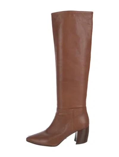 Pre-owned Prada Leather Riding Boots In Brown