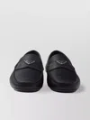 Prada Leather Round Toe Driving Shoes In Black