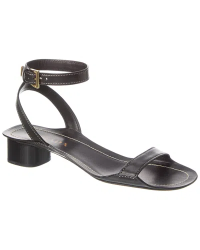 Prada Leather Sandal In Black