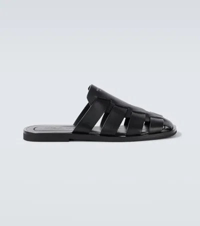 PRADA ブラックレザー ミュール Prada レザーミュール | ブラック | FARFETCH JP