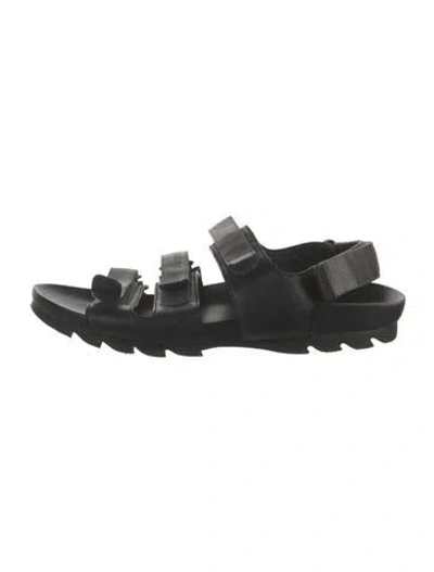 Pre-owned Prada Leather Sandals In Black