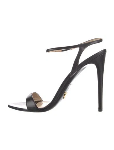 Pre-owned Prada Leather Sandals In Black