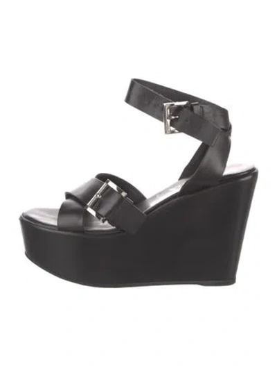 Pre-owned Prada Leather Sandals In Black