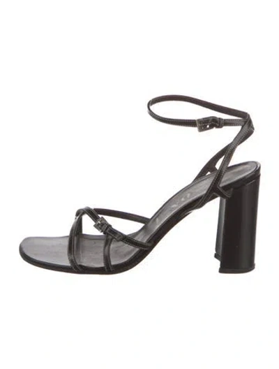Pre-owned Prada Leather Sandals In Black