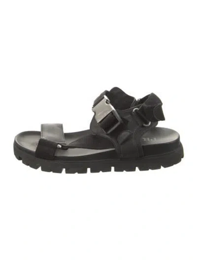 Pre-owned Prada Leather Sandals In Black