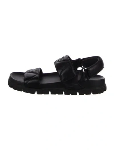 Pre-owned Prada Leather Sandals In Black