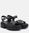 Prada Leather Sandals In Black