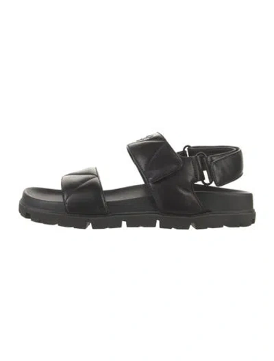 Pre-owned Prada Leather Sandals In Black