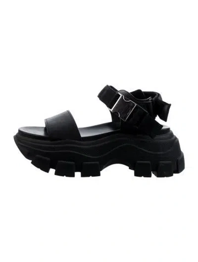 Pre-owned Prada Leather Sandals In Black
