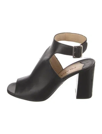 Pre-owned Prada Leather Sandals In Black