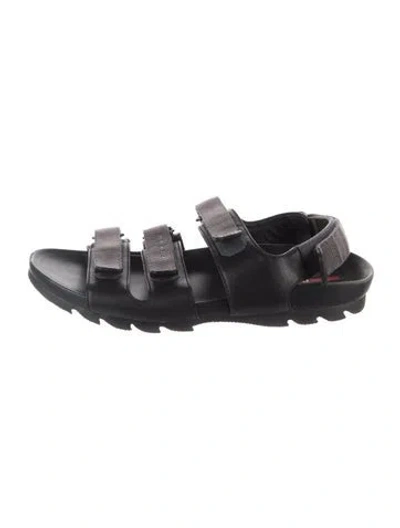 Pre-owned Prada Leather Sandals In Black