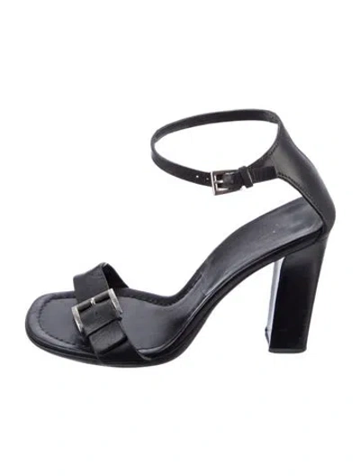 Pre-owned Prada Leather Sandals In Black