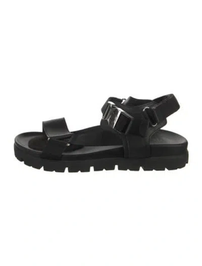 Pre-owned Prada Leather Sandals In Black