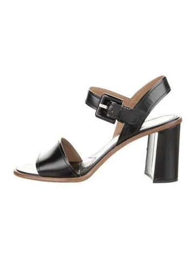 Pre-owned Prada Leather Sandals In Black