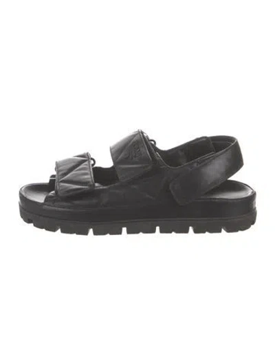 Pre-owned Prada Leather Sandals In Black